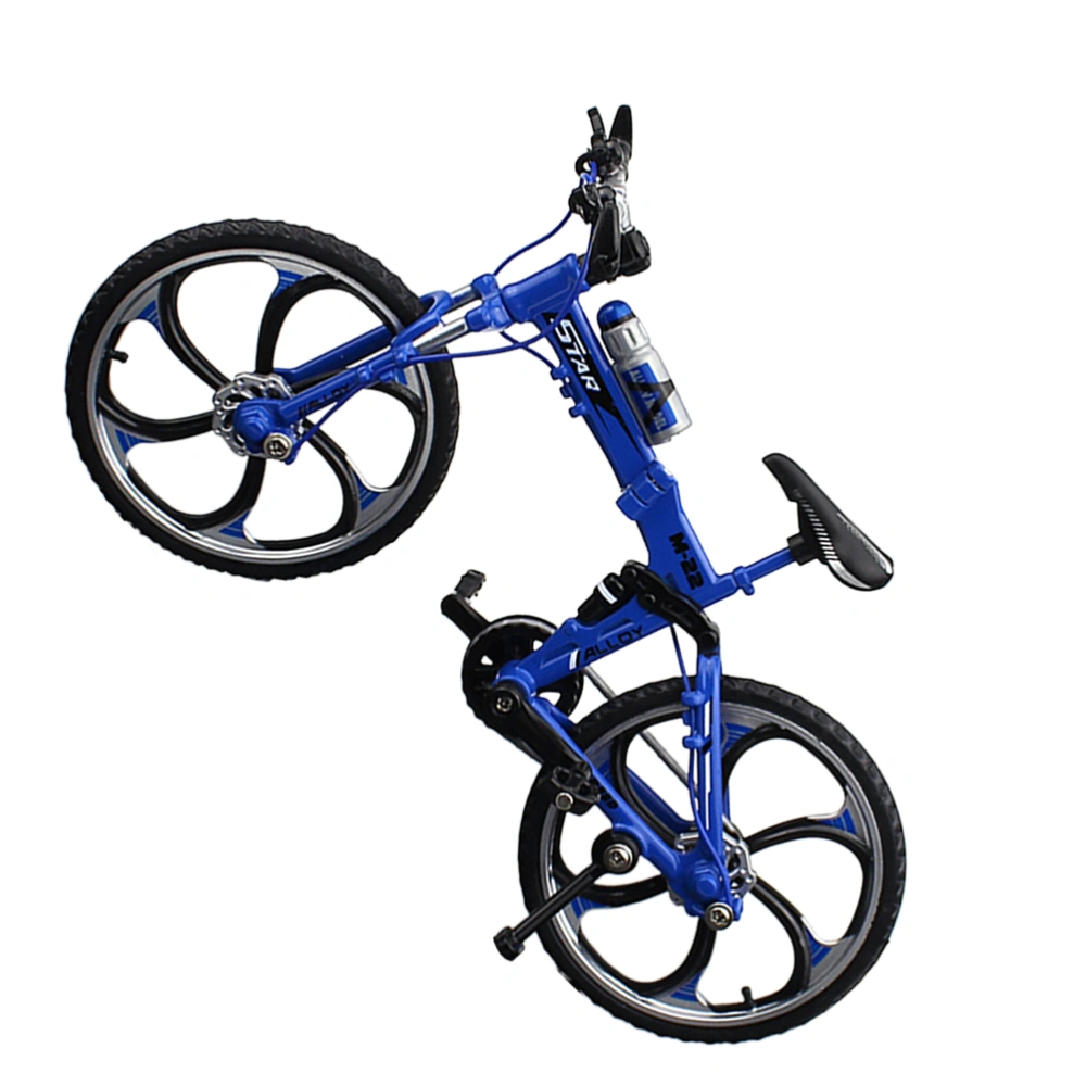 17.5x10.5cm Creative Alloy Model 1:10 Mini Simulation Toy (Folding Mountain Bike Blue)