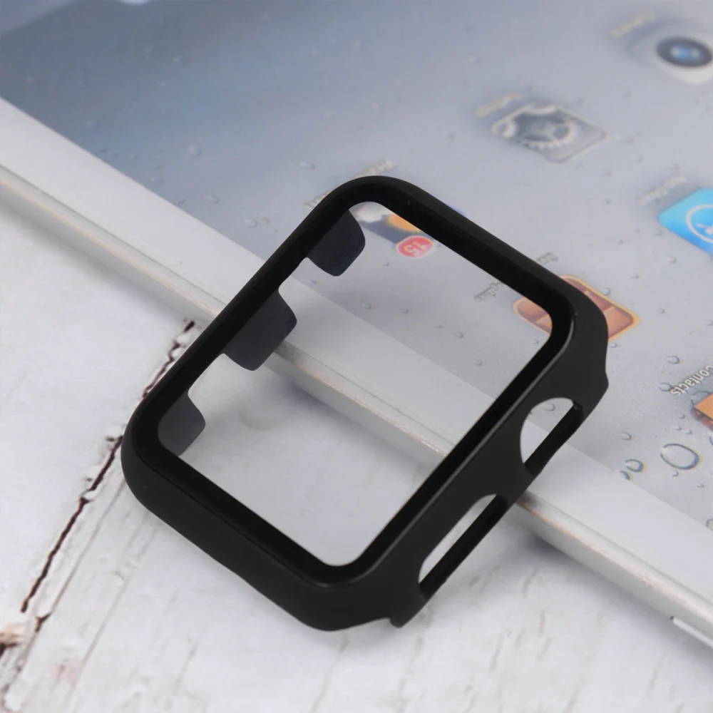 1pc Watch Screen Case Curved Full Cover Watch Film Tempered Glass Film Screen Protector Compatible for iwatch