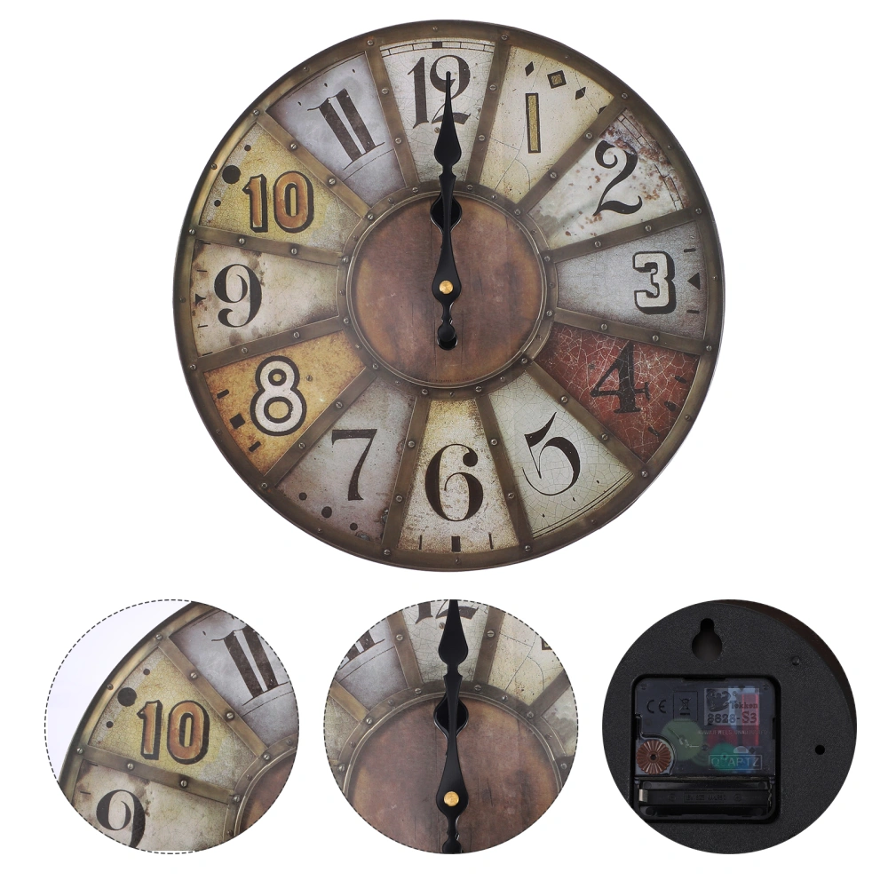 1 Pc Mute Wall Clock Retro Wall Hanging Clock European Style Wall Clock Decor