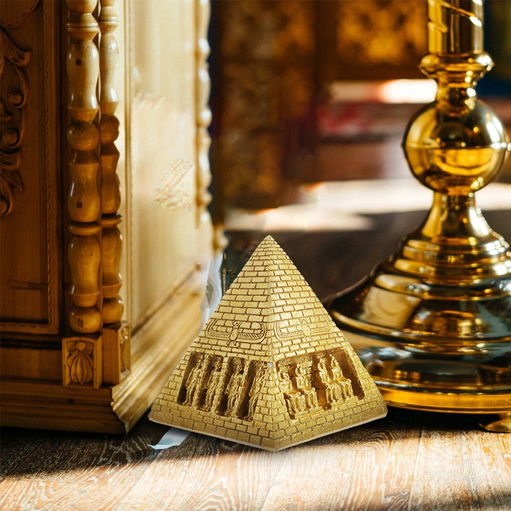 3pcs Resin Pyramid Model Decors Indoor Pyramid Adornment Ancient Egypt Buildings Model