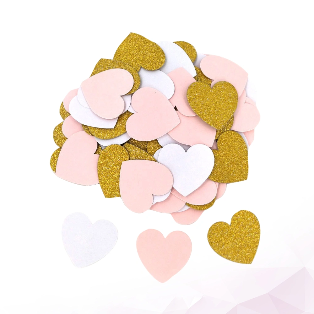 200PCS/30g Love Heart Paper Confetti Small Mini Delicate Confetti Party Birthday Anniversary Decoration (3cm Pink White Golden)