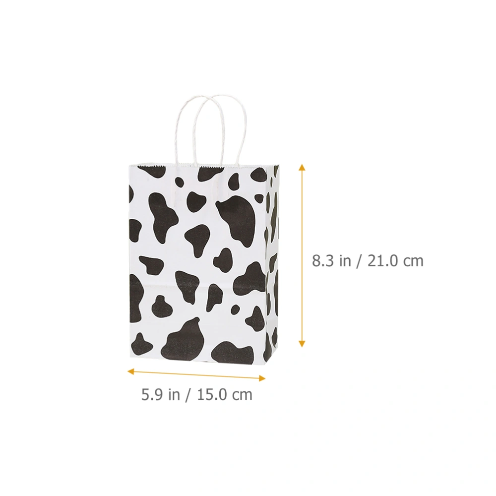 12pcs Cow Pattern Paper Gift Bags Party Favor Bags Goodies Bags for Birthday