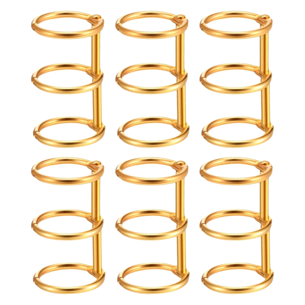 6pcs Practical Binding Rings Loose Leaf Binding Ring DIY Notebook Coils