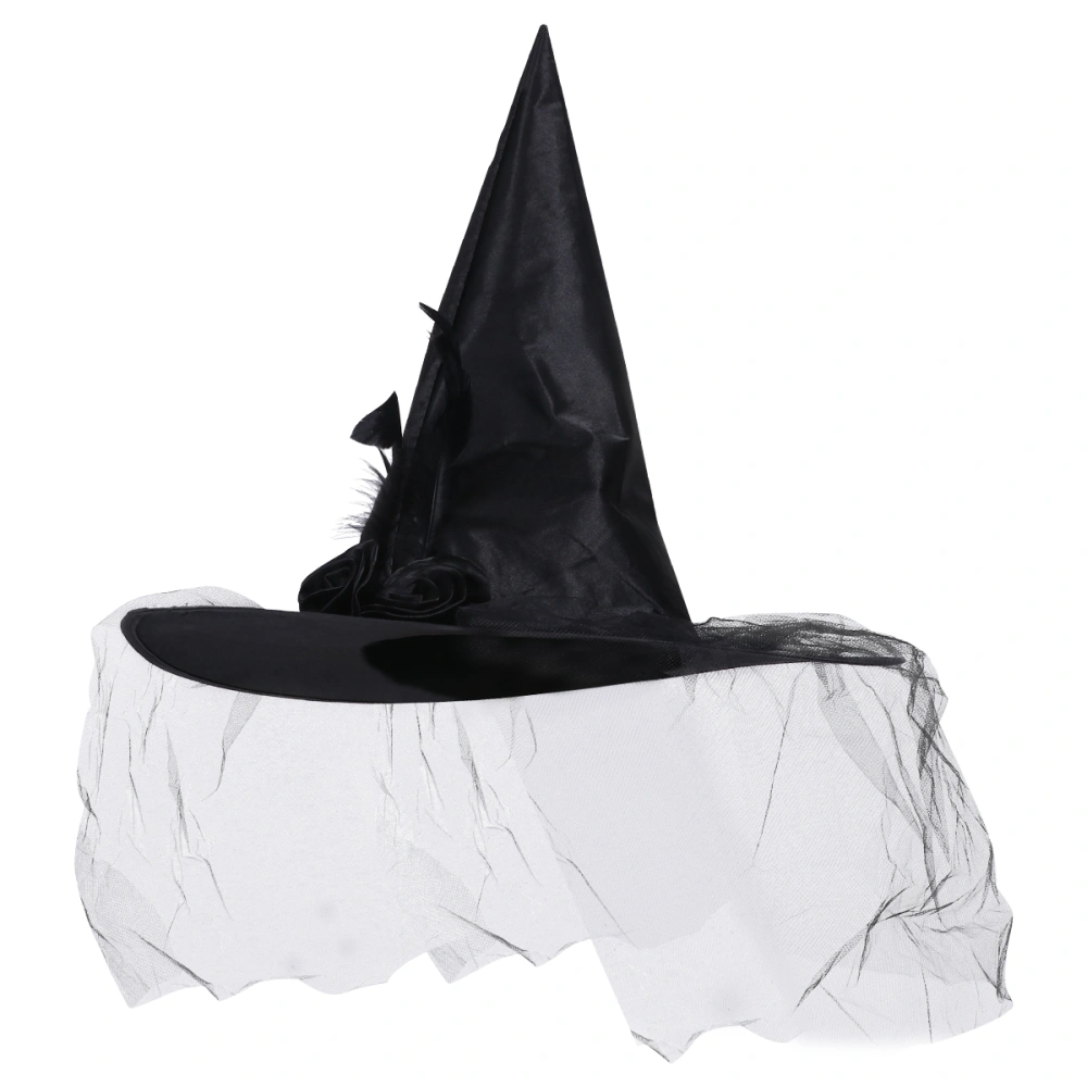 1Pc Halloween Novel Witch Gauze Hats for Festive Props 