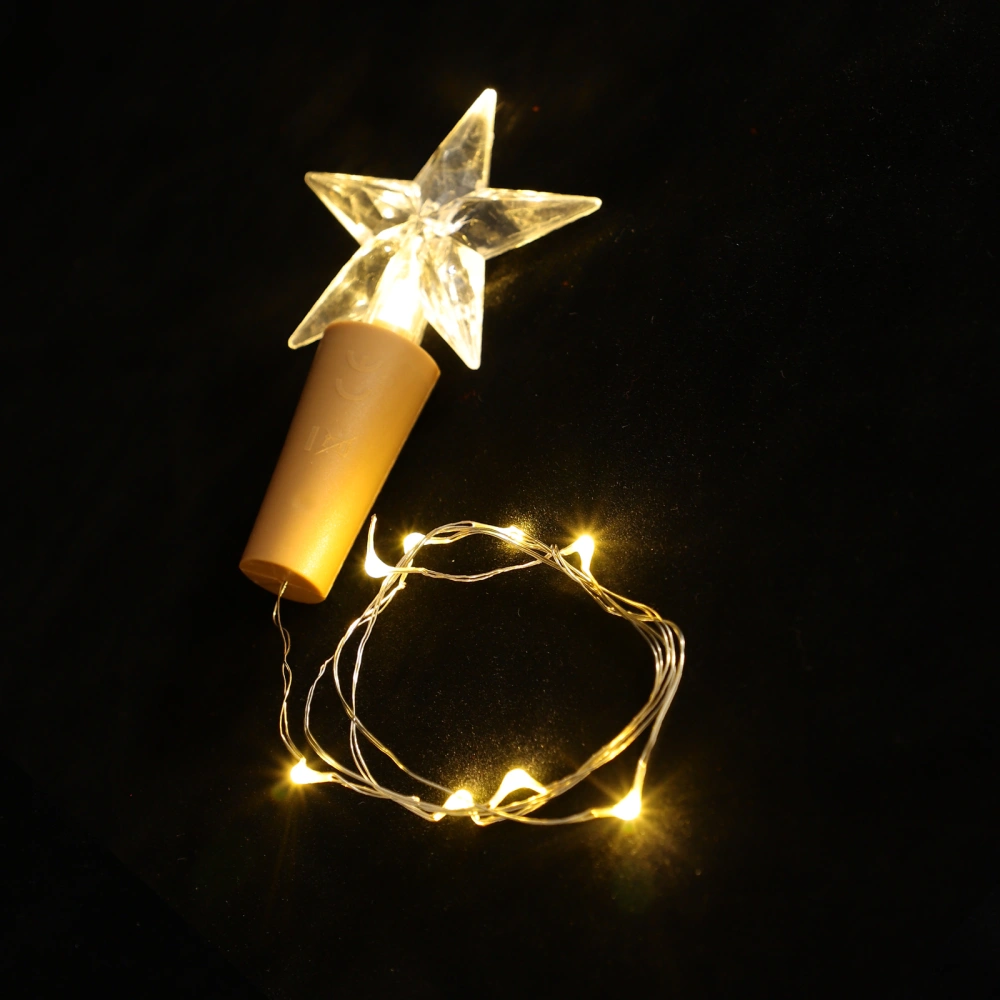 2pcs LED Wine Cork String Lights Starry Lights DIY Five-pointed Star Cork Lights