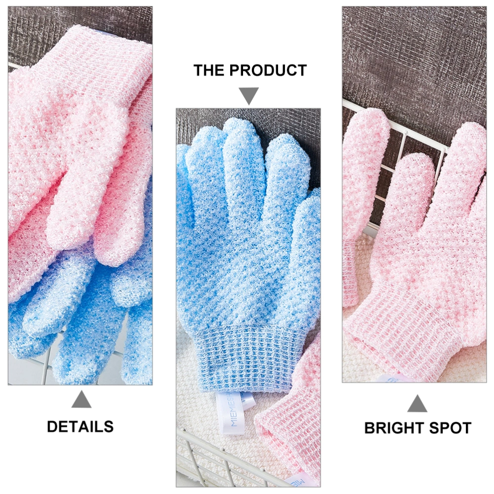 1 Set 2 Pairs Scrubbing Exfoliating Gloves Practical Double Side Shower Gloves