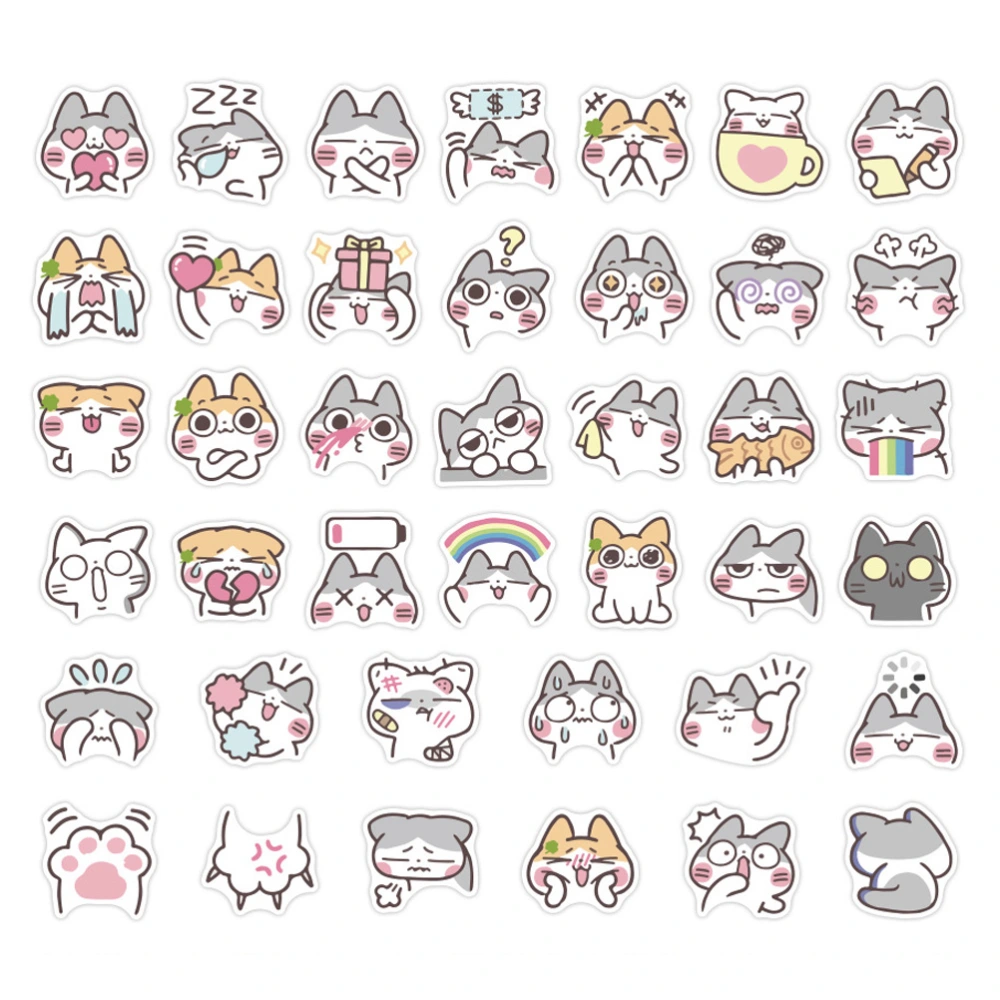 40Pcs Funny Kitten Stickers Planner Decorative Decals Scrapbook Adhesive Decor