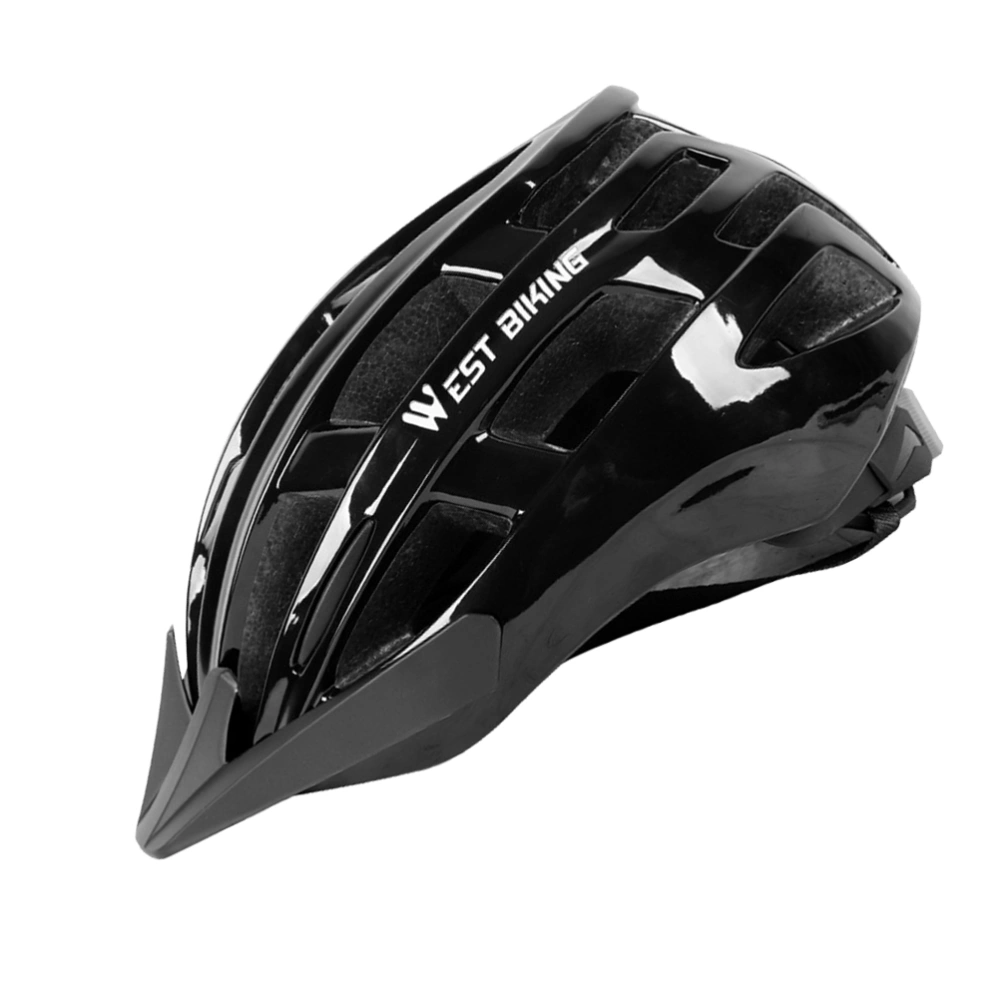 Bike Riding Helmet Lightweight Safety Helmet Adjustable Riding Headwear Size M Black