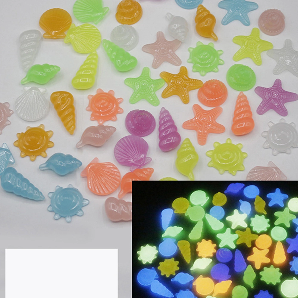 1 Set of Luminous Plastic Shell Fake Sea Star Conch Simulation Shell Toy DIY Handmade Decoration Mixed Color