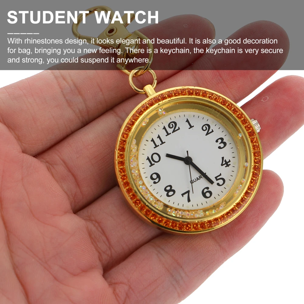 1Pc Beautiful Pocket Watch Chic Hanging Watch Portable Watch with Key Buckle