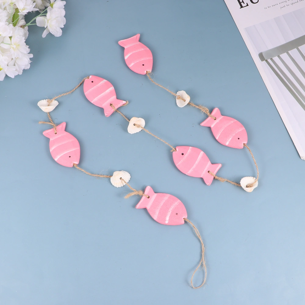 1 Pc Creative Fish Shell Hanging Ornament Creative Wall Hanging Decorations Pendants for Home Living Room (Pink)