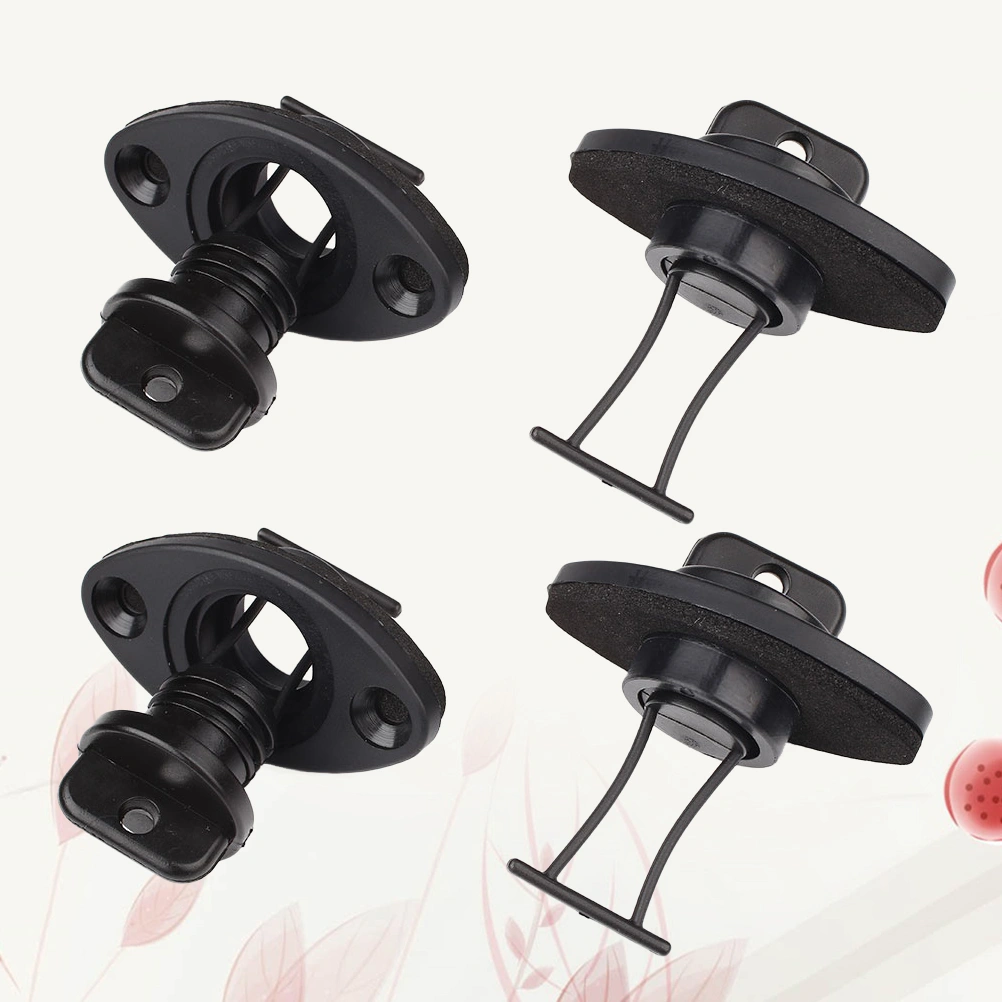 4pcs Kayak Boat Drain Plug Universal Drain Plug Kit Hull Thread Bung for Kayak Canoe Boat (Black)