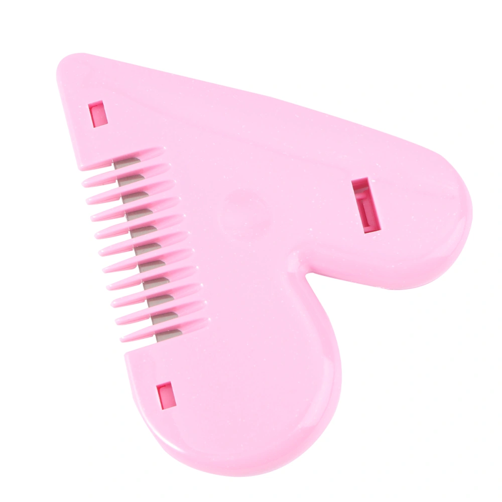 Double-head Comb Bangs Comb Portable Self-Service Hair Repair for Women(Pink)