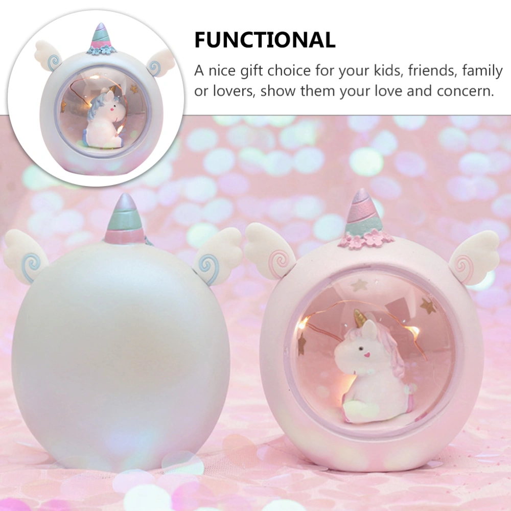 Resin Unicorn Night Light Night Lamp Bedroom Tabletop Ornament Furnishing Gift