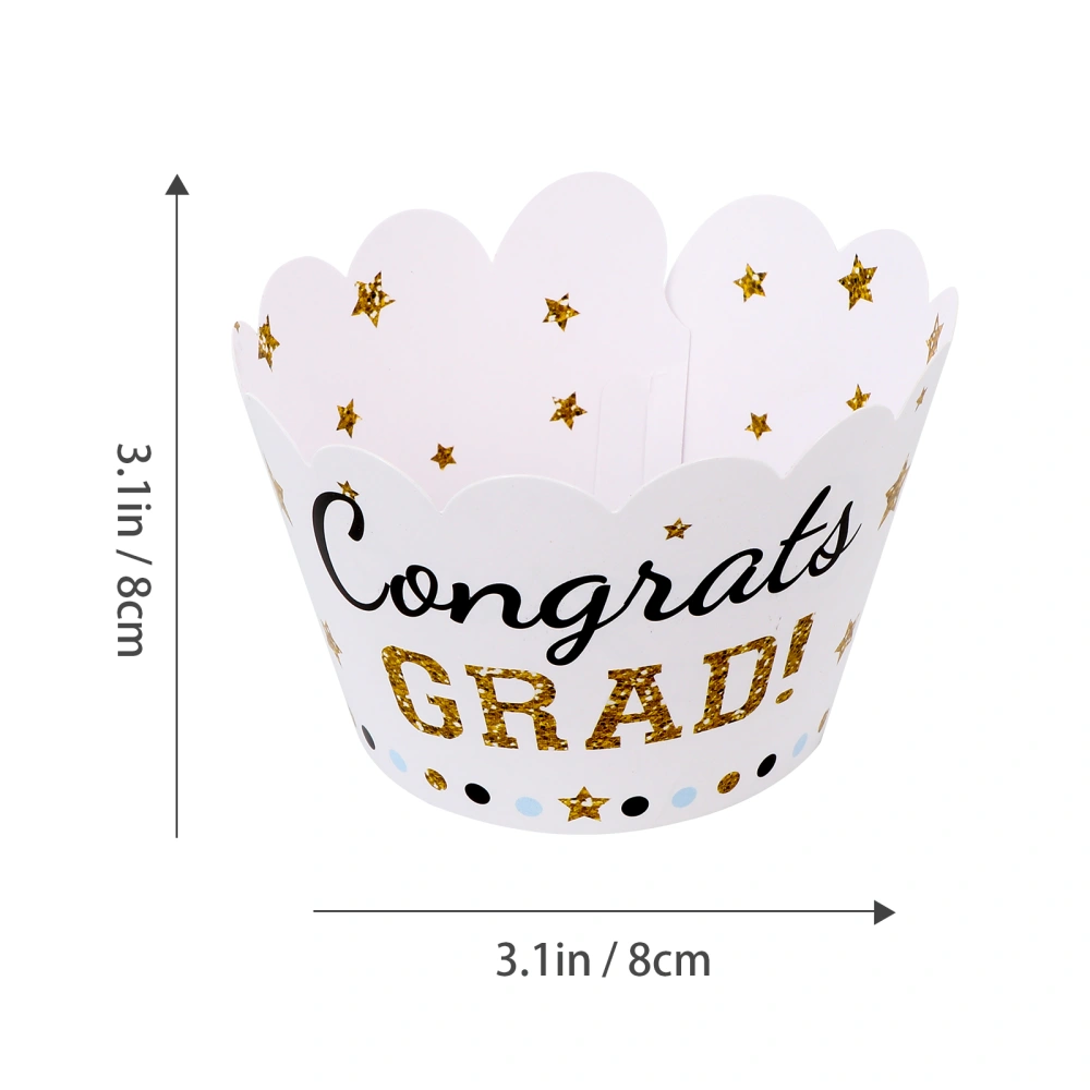 72Pcs 2021 Graduation Party Cupcake Wrapper Toppers Cake Decorations Ornament