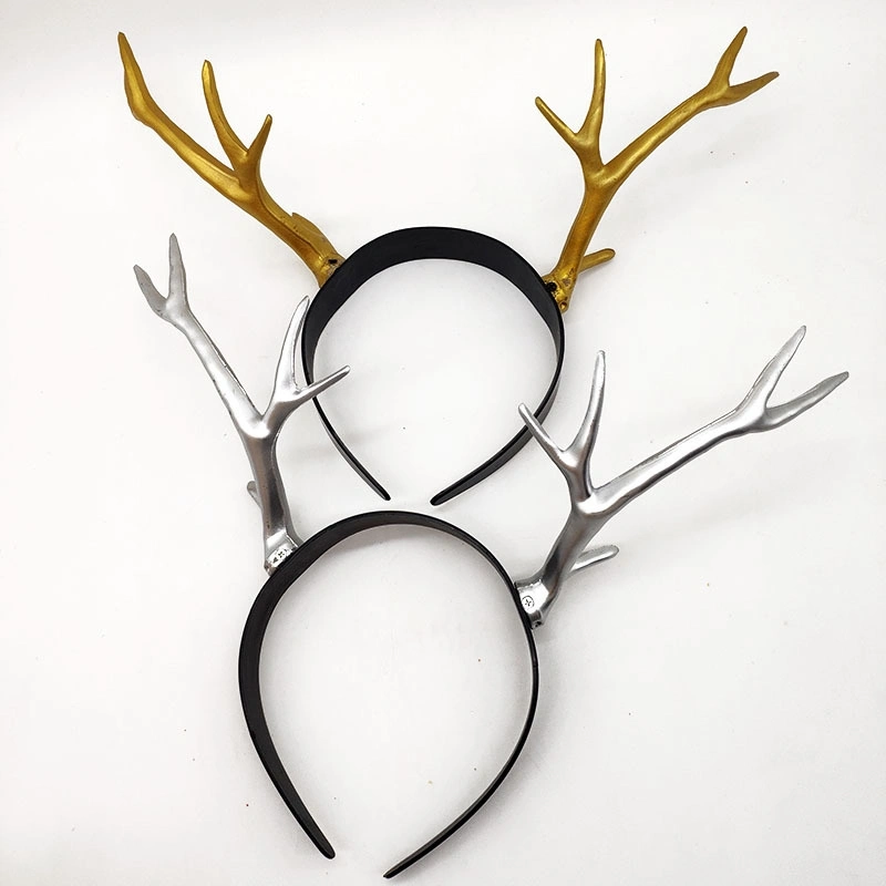 Artificial Antler Headband Cosplay Hair Performance Hair Band Hair Accessories Silver Size M