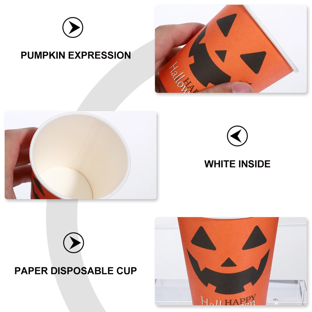 100Pcs Halloween Cups Set Party Supplies Party Disposable Paper Cup for Hallowee