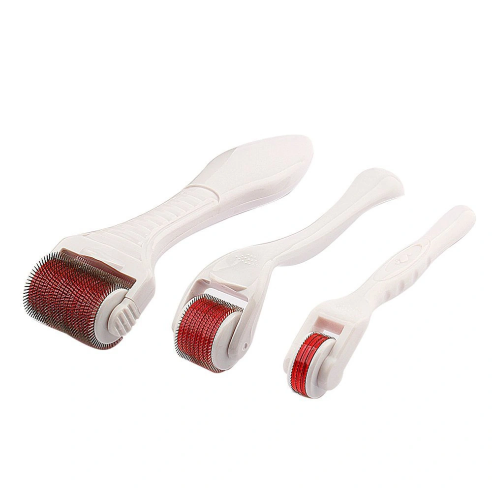 3PCS Derma Kit 5 in 1 0.5mm/1.0mm/1.5mm Facial Body Skin Care Cleaner Kit (White & Red)