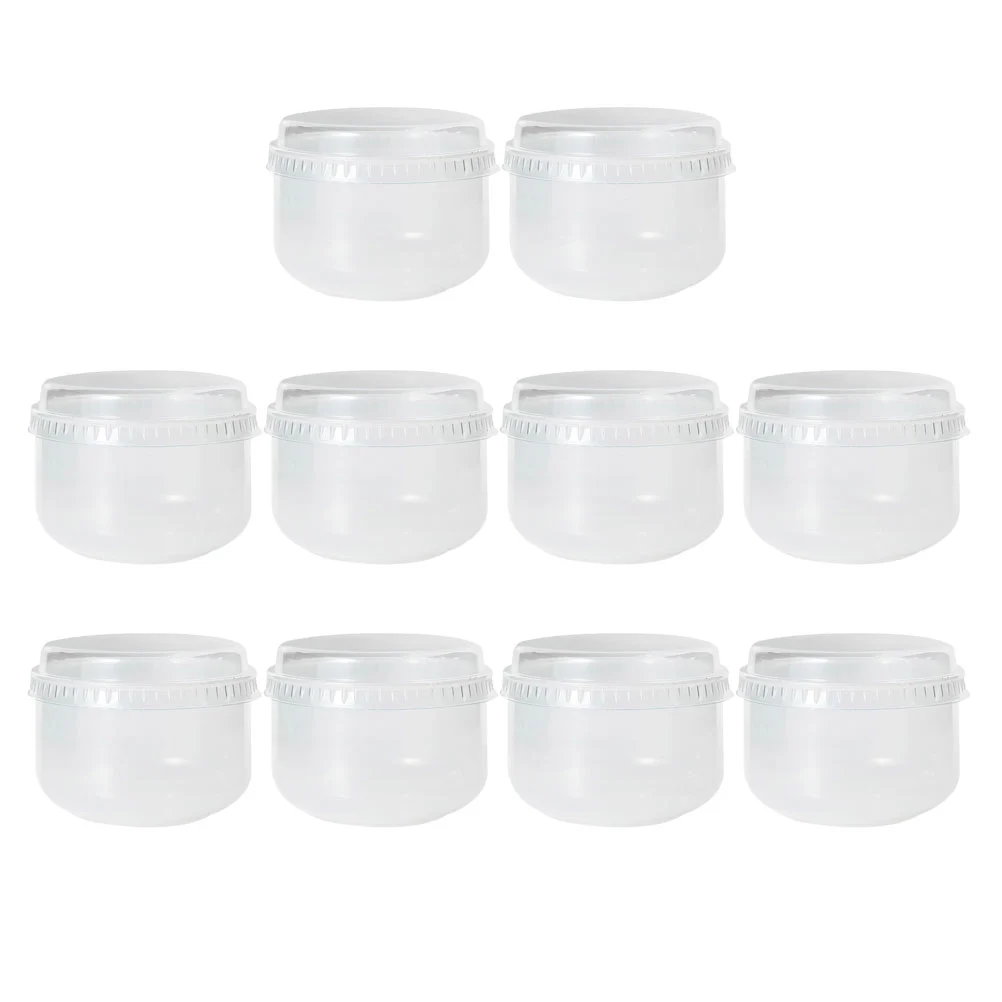 10Pcs Household Yogurt Cups Transparent Pudding Cup Holders Dessert Cups with Lids