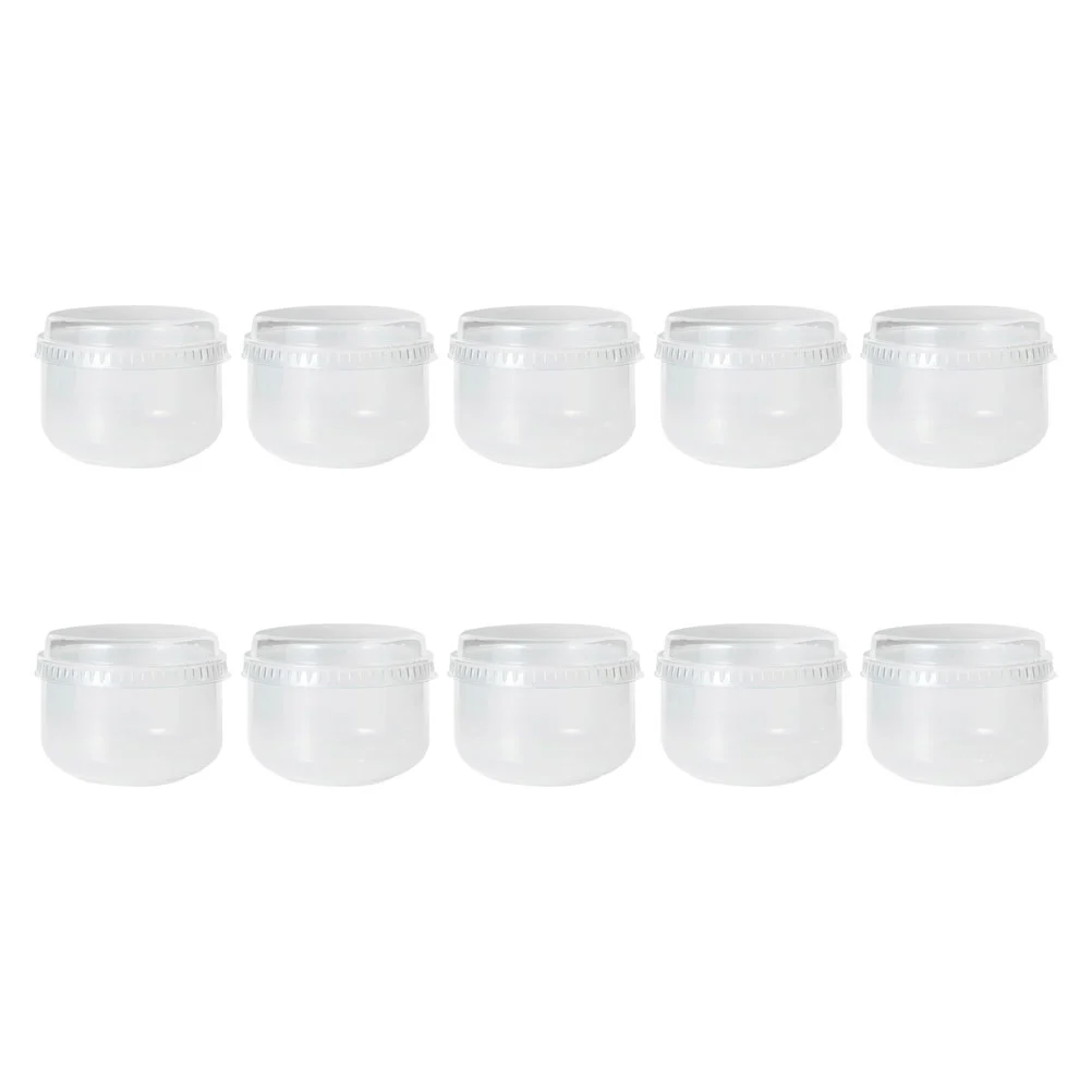 10Pcs Household Yogurt Cups Transparent Pudding Cup Holders Dessert Cups with Lids
