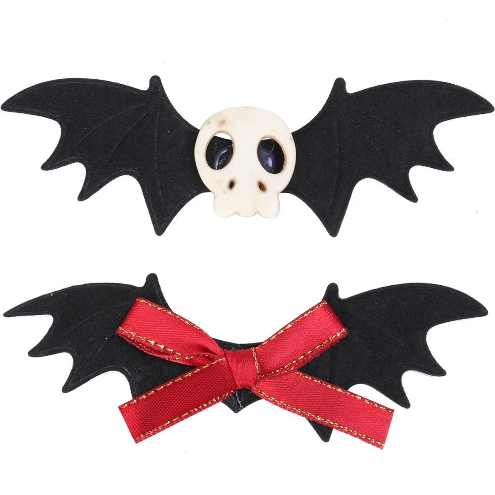 2Pcs Wing Shaped Bobby Halloween Punk Style Hair Accessories (Black)