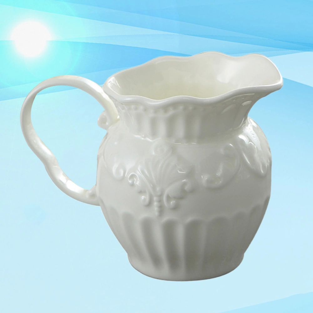 Royal European Ceramic Milk Can Coffee Jar Milk Pot Jug Flower Vase Kitchenware for Home Restaurant