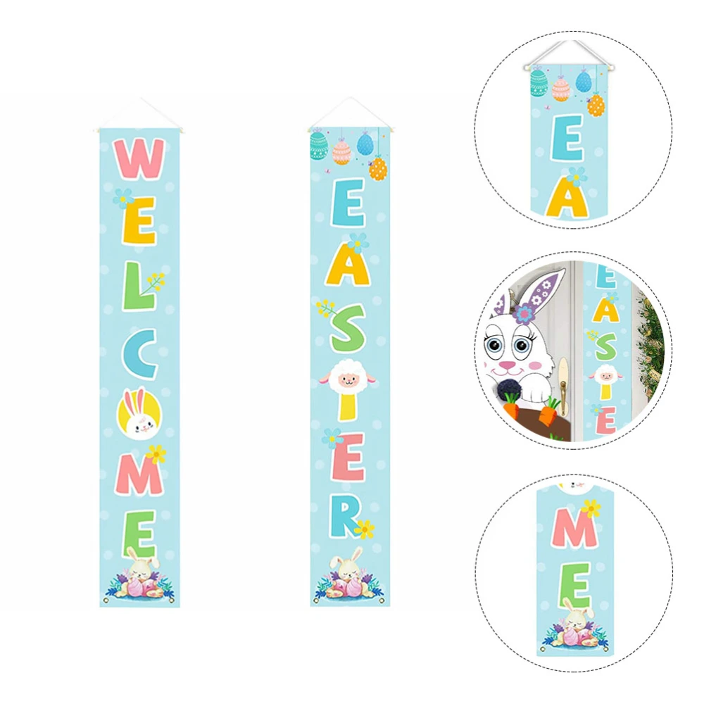 1 Pair Easter Porch Sign Premium Door Banner Party Decoration Door Banner