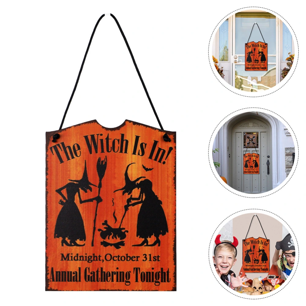 1Pc Festival Hanging Plaque Novel Halloween Wooden Board Housewarming Gift