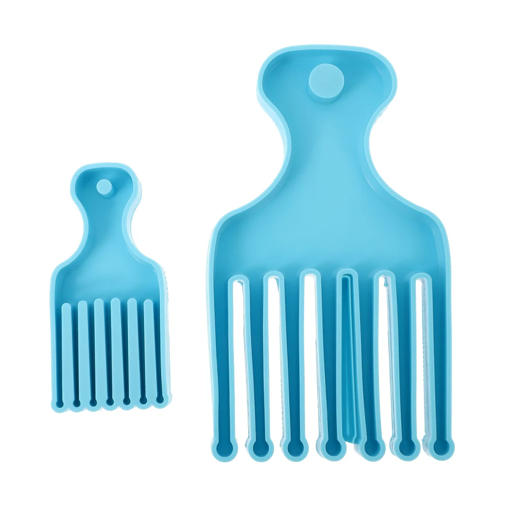 2pcs Afro Pick Comb Silicone Molds Hair Pick Molds for Long Thick Curly Hair