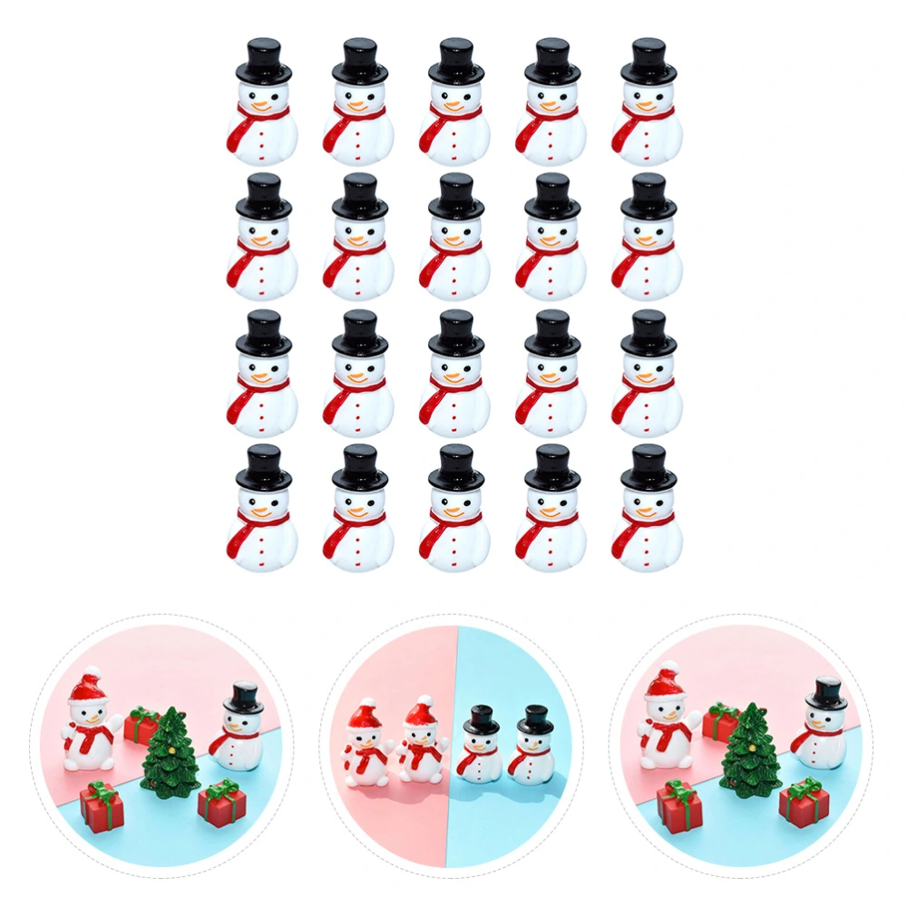 30Pcs Miniature Snowman Charms Snowman Figurines Miniature Christmas Decors