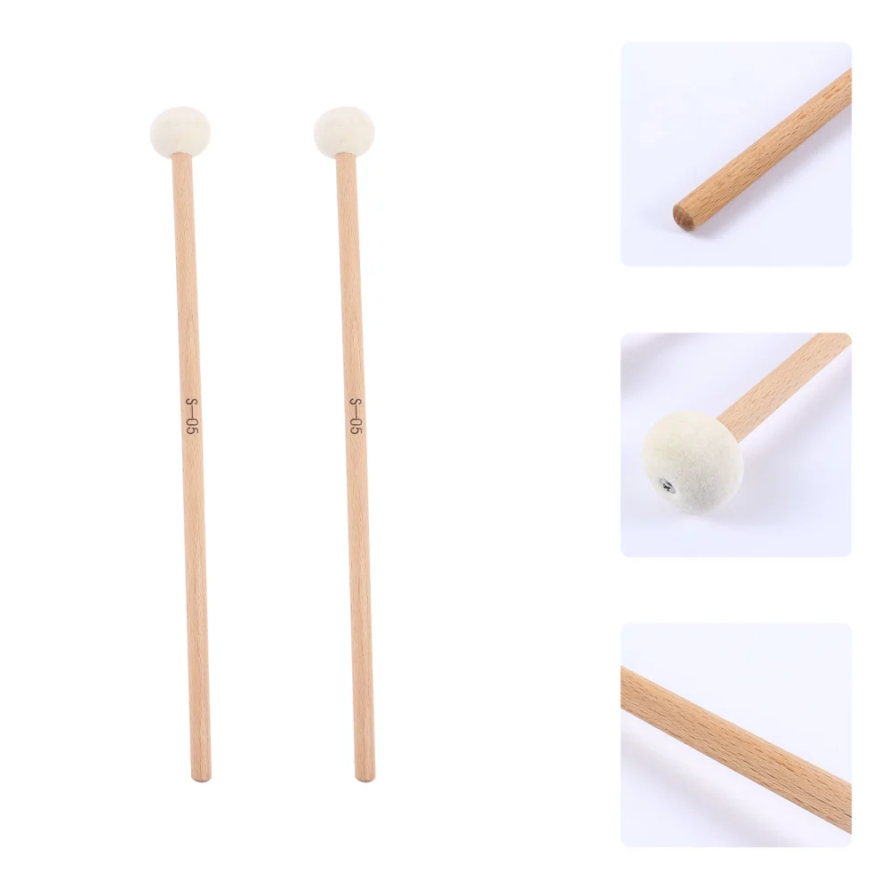 2pcs Professional Timpani Mallets Sticks Practical Felt Head Drum Sticks