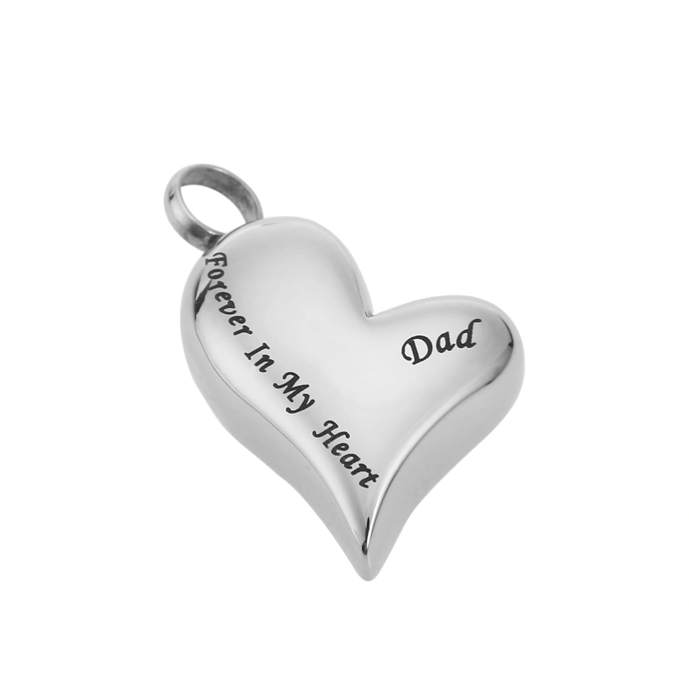 Dad Forever in My Heart Heart Cremation Ash Urn Keepsake Pendant Necklace