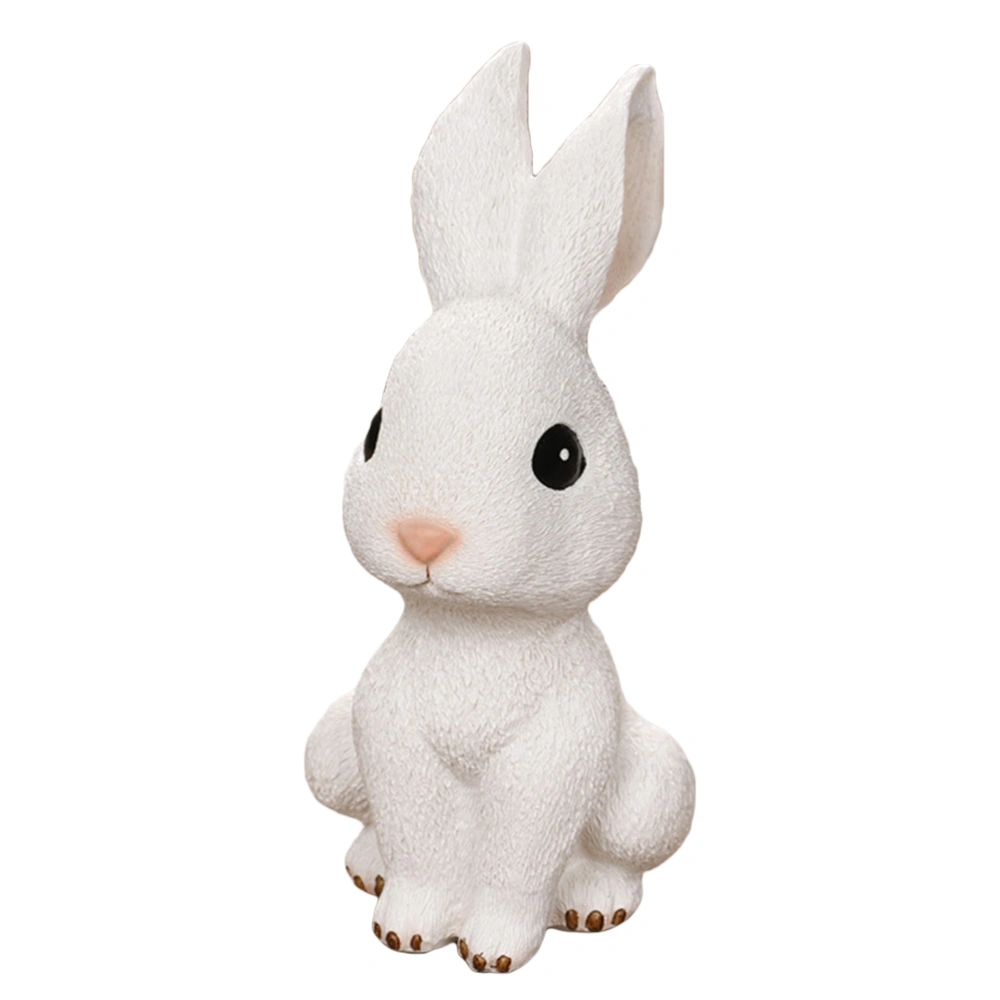 Rabbit Coin Bank Creative Funny Coin Holder for Bedroom Home Kid (White)