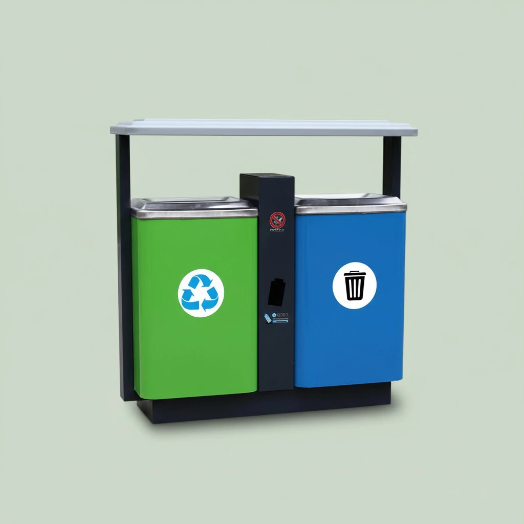 1 Set of 6 Sheets PVC Garbage Sorting Stickers Adhesive Trash Bin Sticker
