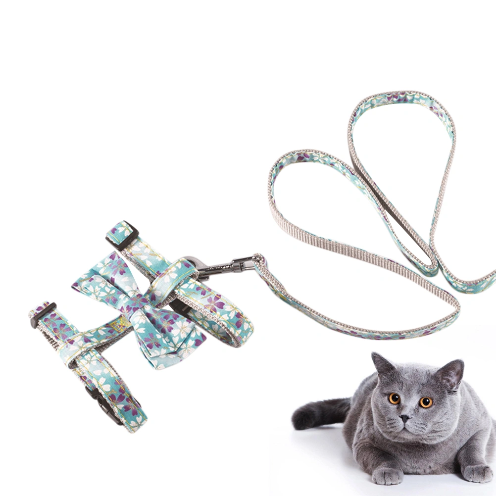 Japanese Style Pet Harnesses Cat Harnesses Comfortable Cat Chest Straps Pet Supplies (Sky-blue)