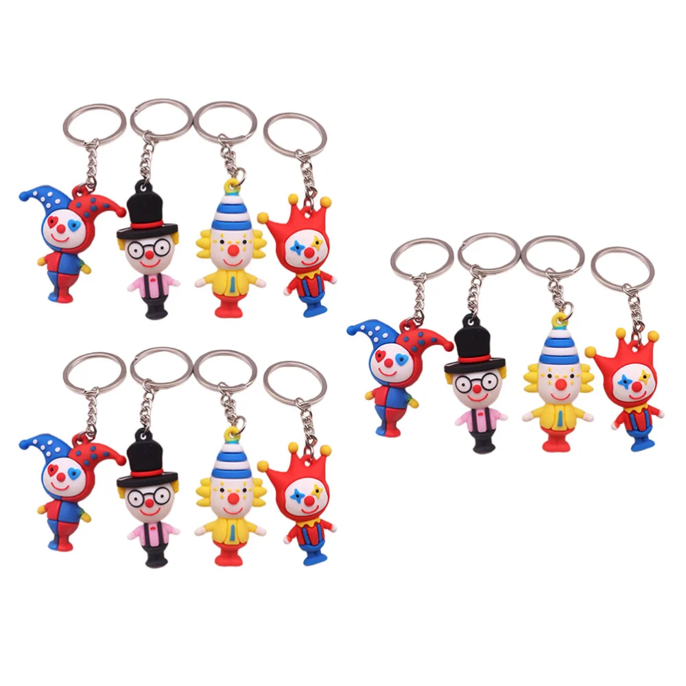 12pcs Lovely Key Chain Pendants Clown Shape Bag Hanging Pendants (Random Color)