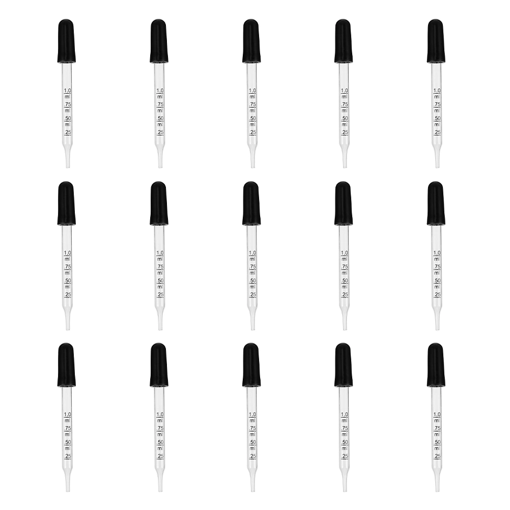 15pcs Glass Droppers Laboratory Droppers Calibrated Glass Dropper Device