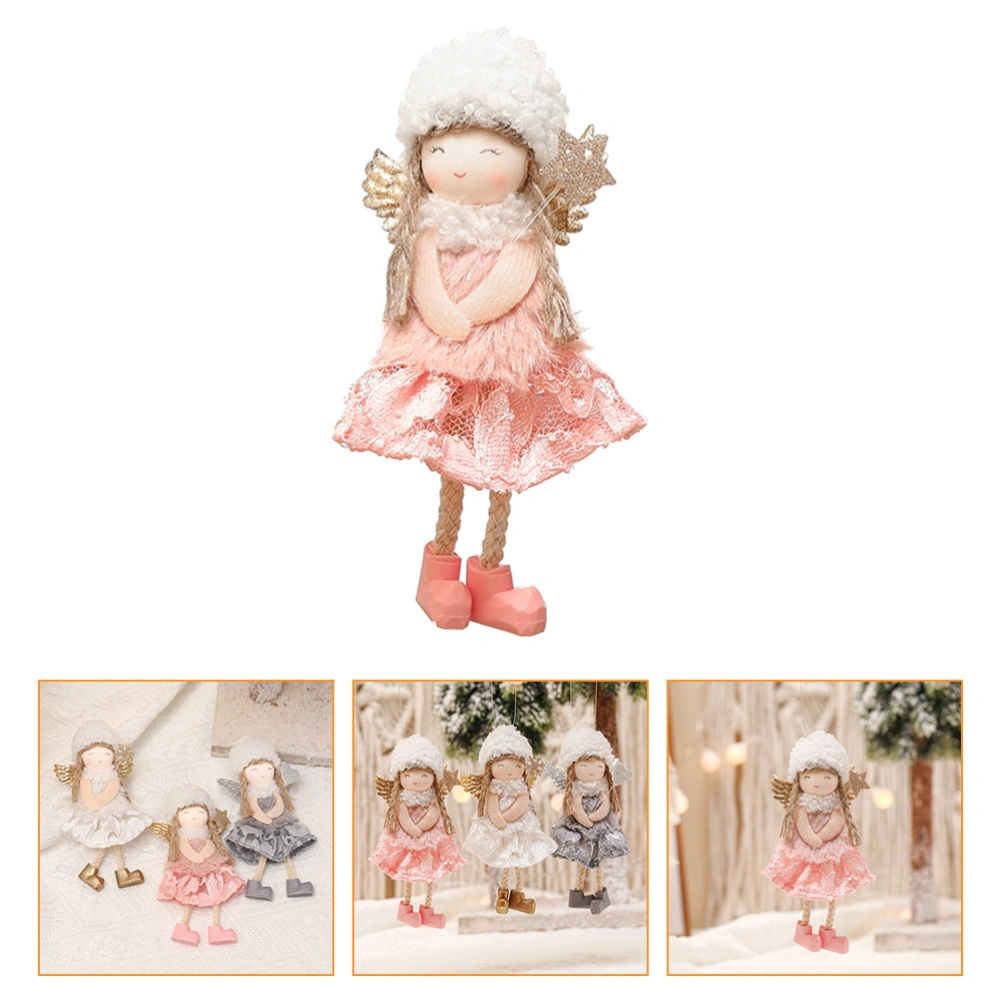 1Pc Creative Christmas Plush Lace Angel Girl Doll Pendant Hanging Decor