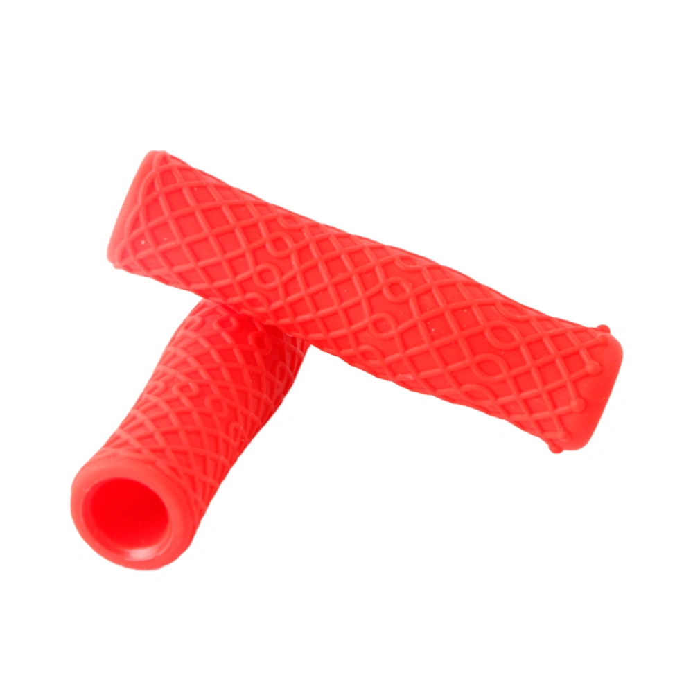 Antislip Silicone Handle Cover Ergonomic Design Bike Handlebar Grips for Scooter Cruiser Tricycle Wheel Chair (Red)