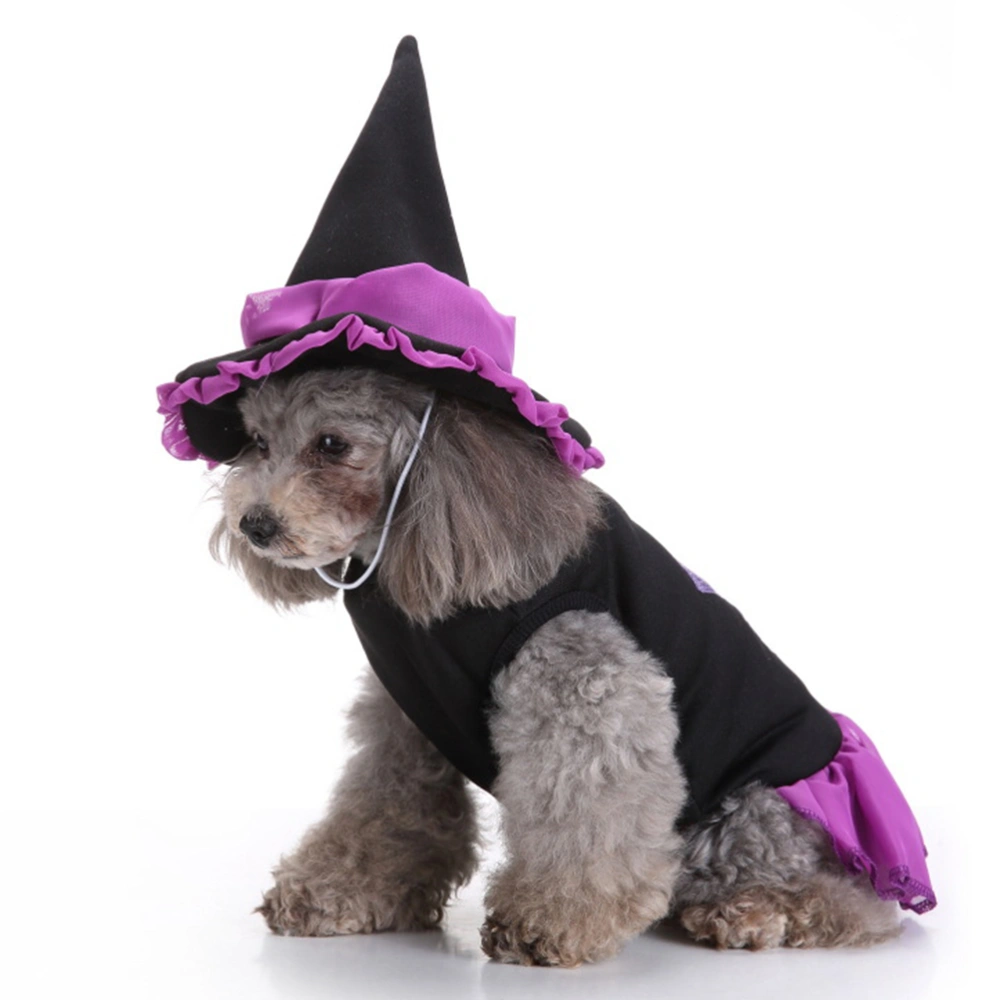 Halloween Design Hat Funny Pet Clothing for Halloween Party Decor Halloween Pet Supplies (Wizard Suit M)