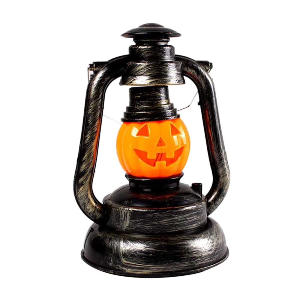 1pc Halloween Kerosene Pumpkin Lantern Lamp Pattern Portable Night Lantern Pumpkin Props Party Supplies Not Included Battery