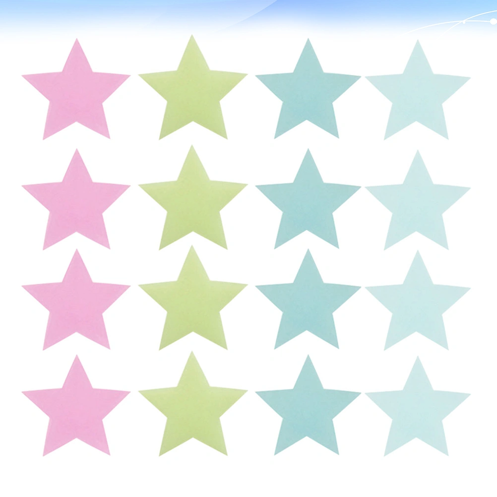300pcs Luminous Wall Sticker Glow in the Dark Star Shaped Sticker Crative Wall Decal Kids Room Decoration for Home Bedroom