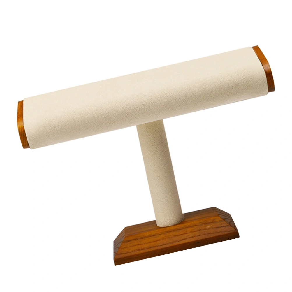 Portable Wooden Bracelet Chain T-Bar Rack Jewelry Display Stand for Bangle Watch