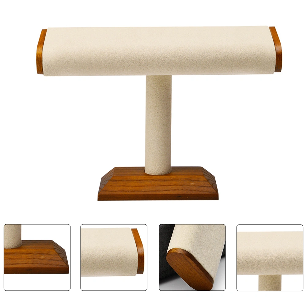 Portable Wooden Bracelet Chain T-Bar Rack Jewelry Display Stand for Bangle Watch
