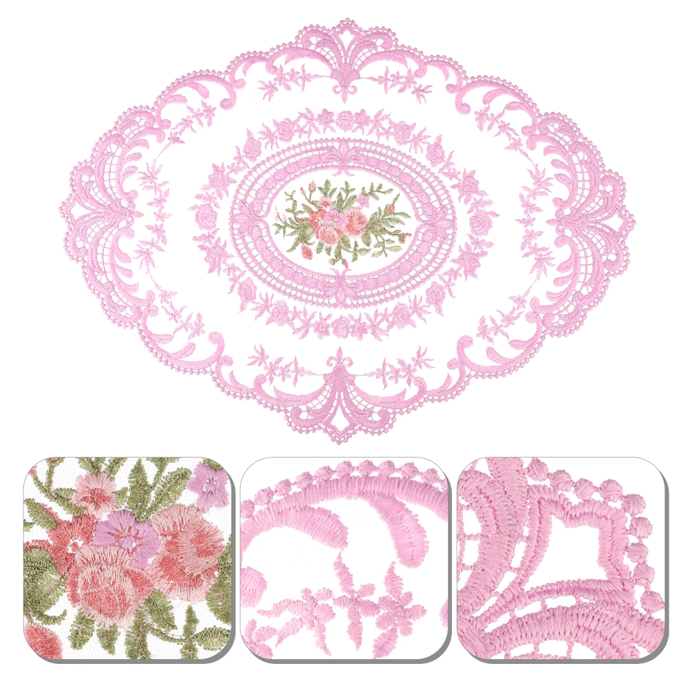 2pcs Elegant Embroidered Lace Coasters Lace Table Mats Embroidered Placemats