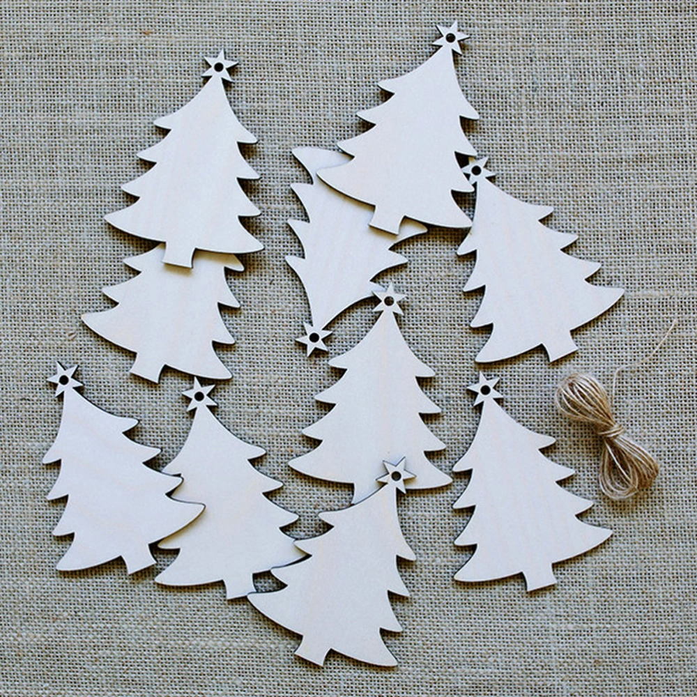 30pcs Christmas Wooden Hanging Plaque Christmas Tree Hanging Sign Hanger Decoration