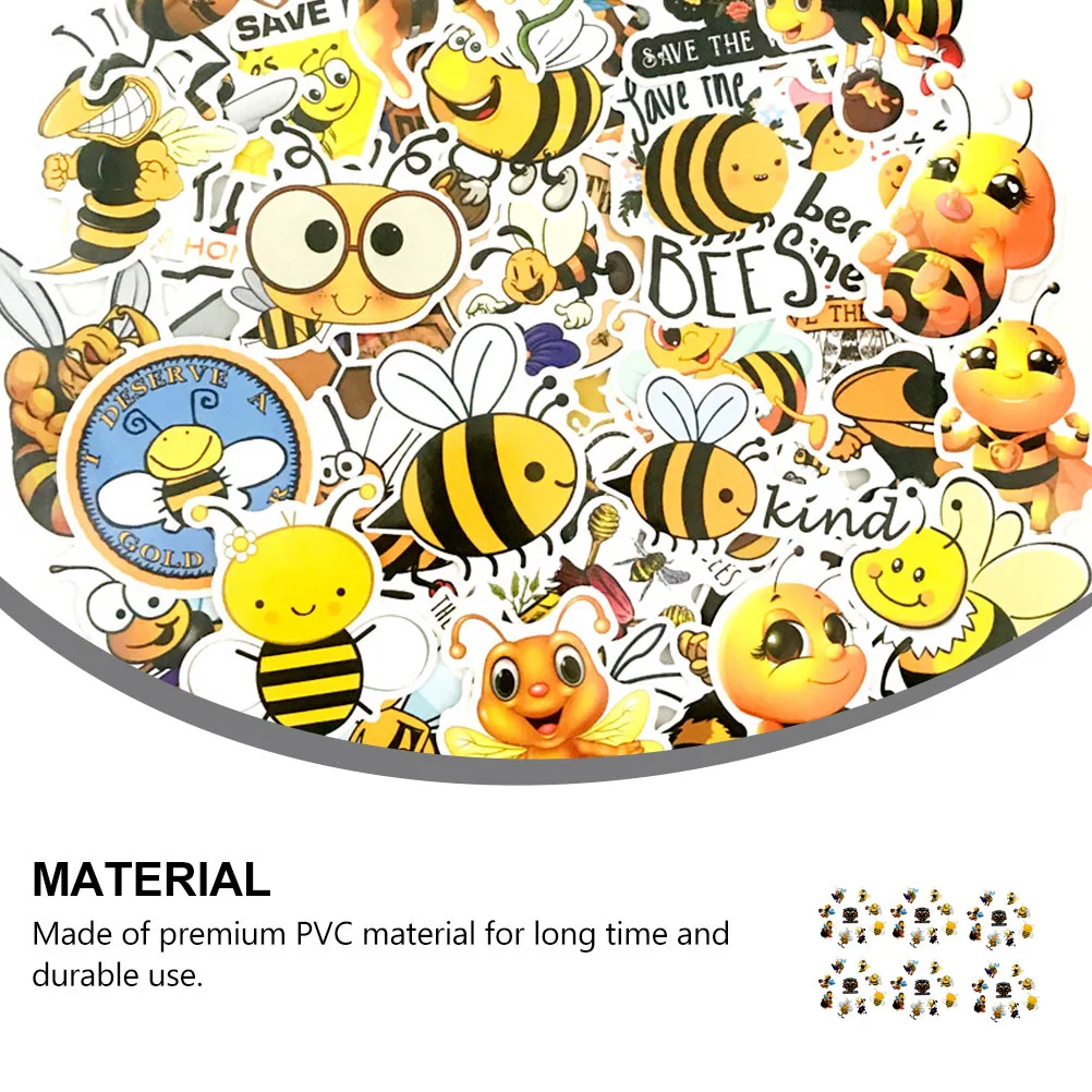 100 Pcs Bees Decorative Stickers Self-adhesive Stickers Refrigerator Stickers