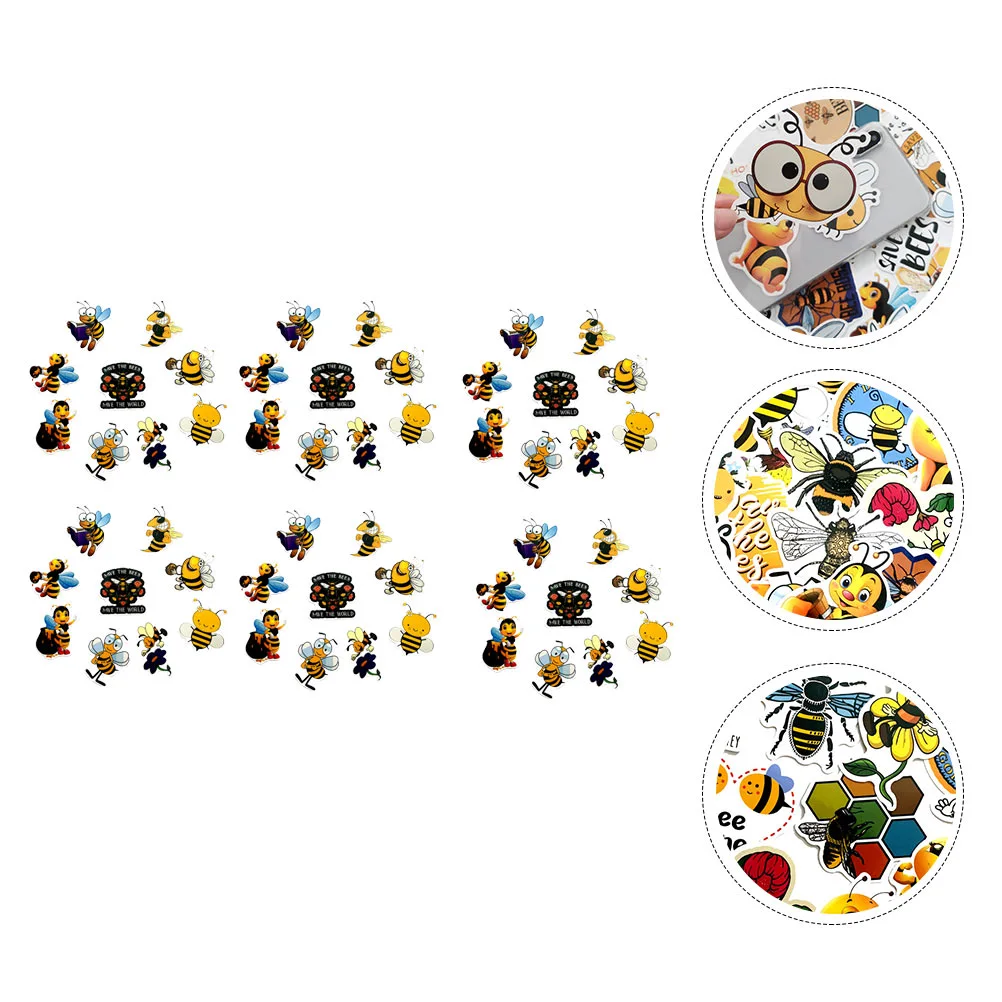 100 Pcs Bees Decorative Stickers Self-adhesive Stickers Refrigerator Stickers