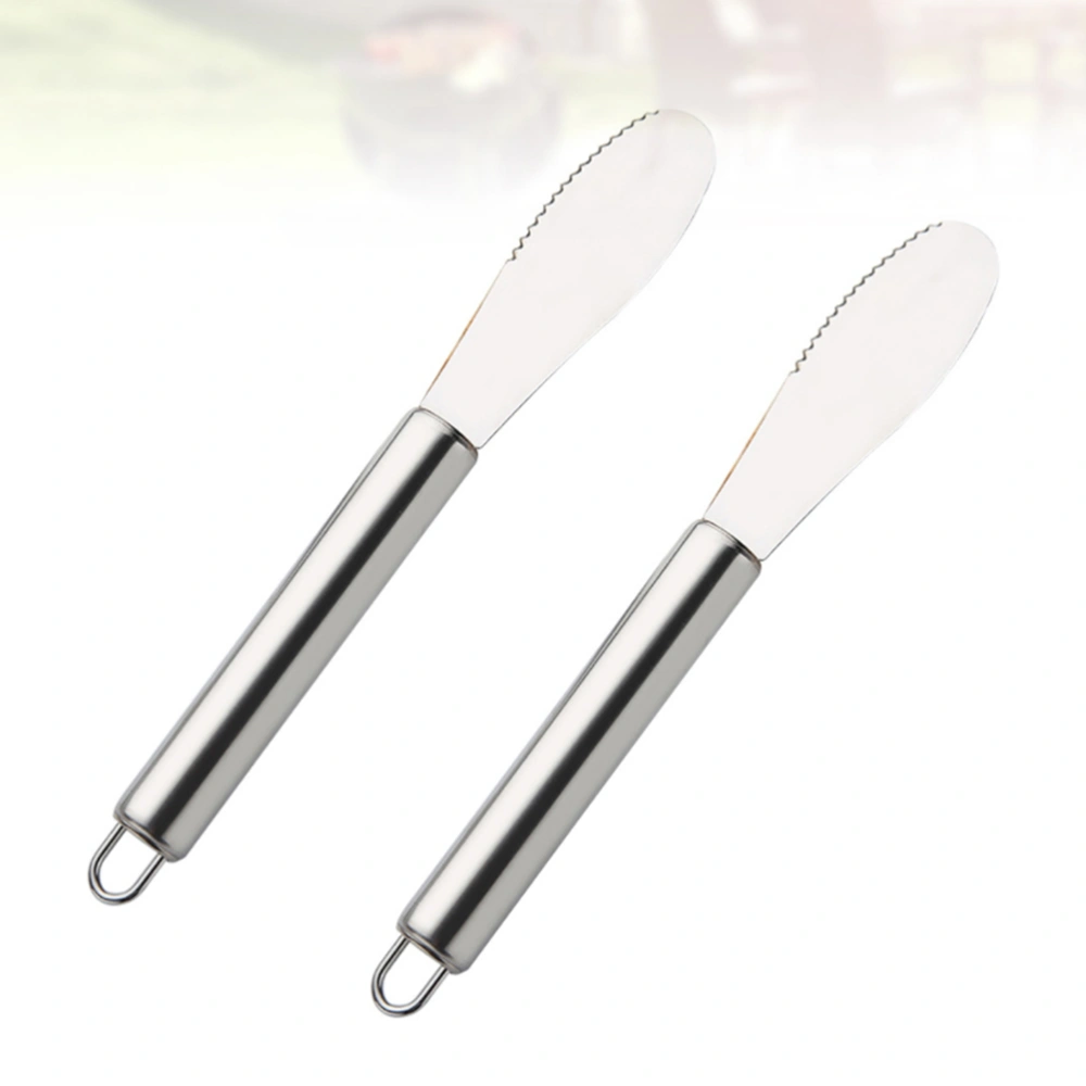 2Pcs Stainless Steel Cream Spatula Butter Spreader Cheese Spatula Cake Icing Kitchen Gadget for Cake Pastry (Silver)