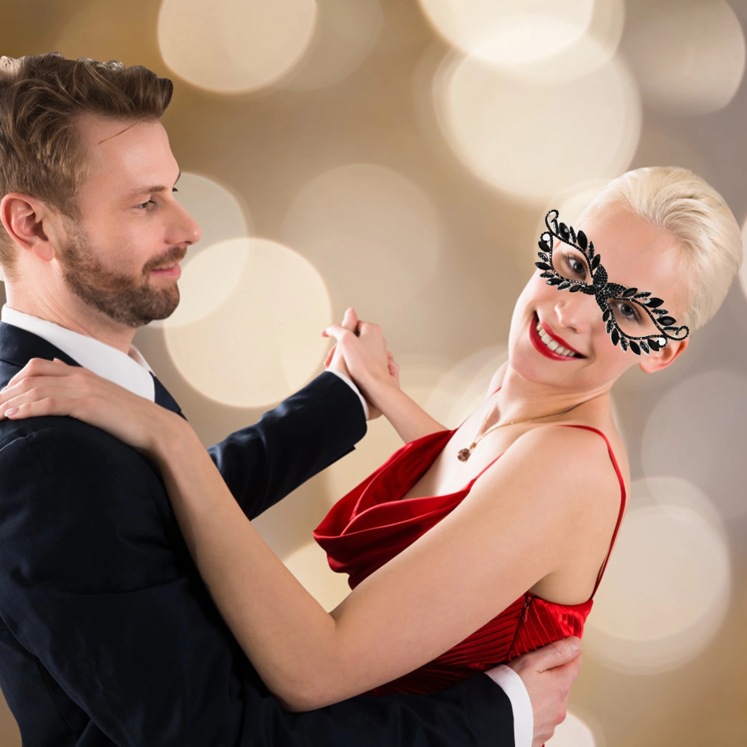 Rhinestone Masquerade Mask Halloween Party Costume Mask Fancy Dress Prom Mask